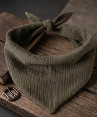 Hundehalstuch aus Musselin - Khaki