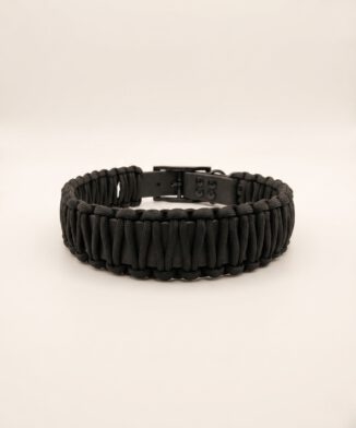 Hundehalsband Biothane Meets Paracord, Black Beauty, Schwarz 01